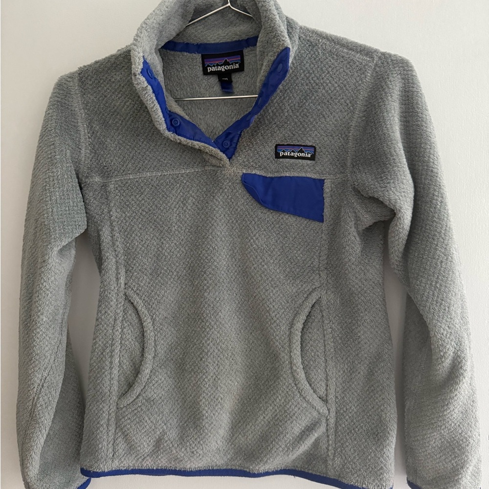 Patagonia Blue and Gray Fleece Jacket